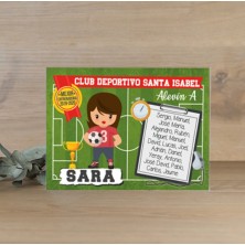 Bloque metacrilato personalizado entrenadora FÚTBOL