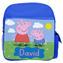 Mochila ESCOLAR personalizada - PEPPA PIG AZUL