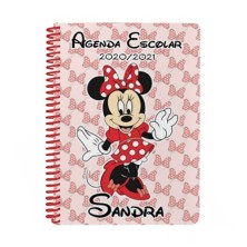 Agenda escolar personalizada - MINNIE ROJA