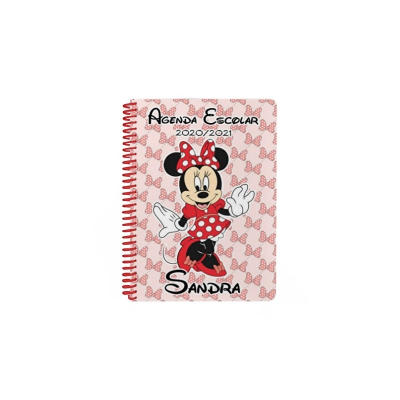 Agenda escolar personalizada - MINNIE ROJA