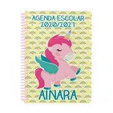 Agenda escolar personalizada - UNICORNIO