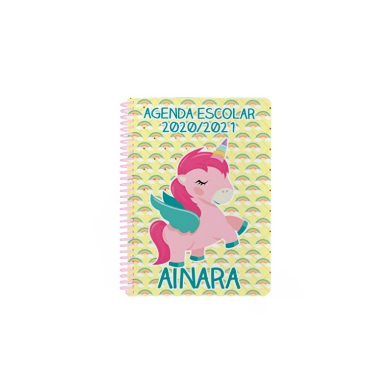 Agenda escolar personalizada - UNICORNIO