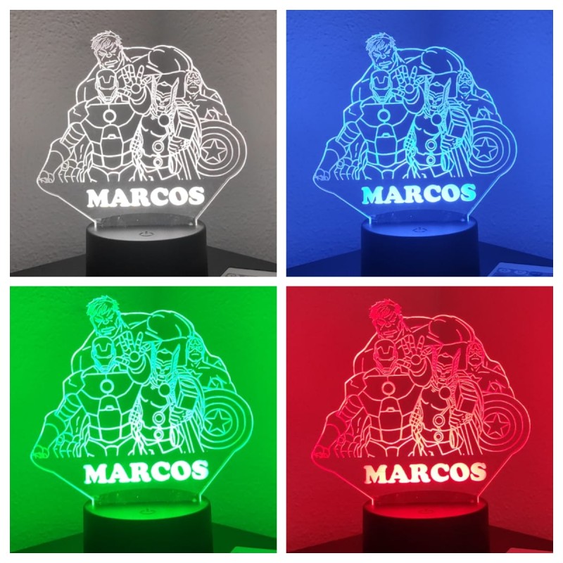 Lámpara LED personalizada AVENGERS