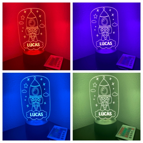 Lámpara LED personalizada COHETE