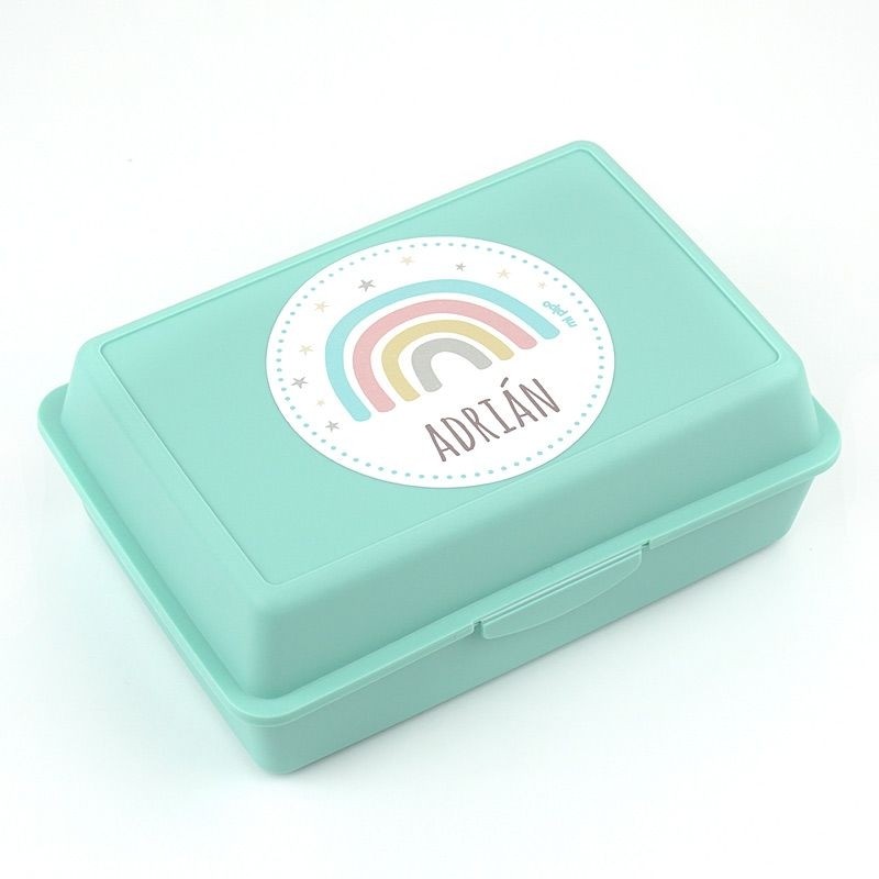 Cajita Porta Alimentos Personalizada menta - ARCO IRIS