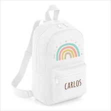 Mochila Medium personalizada BLANCA - ARCO IRIS