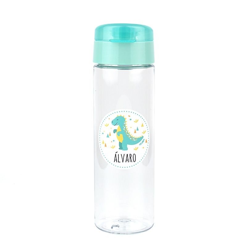 Botella plástico personalizada menta 600ml - DINOSAURIO