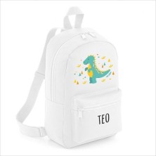 Mochila Medium personalizada BLANCA - DINOSAURIO