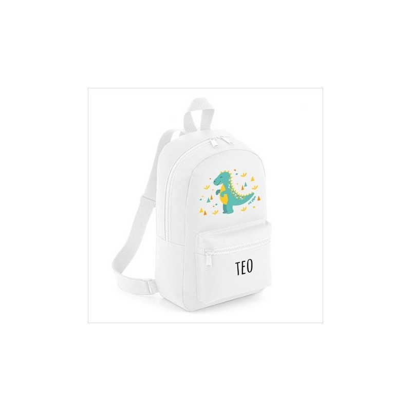 Mochila Medium personalizada BLANCA - DINOSAURIO