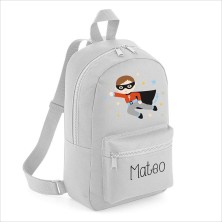 Mochila Medium personalizada GRIS - SUPERHÉROE