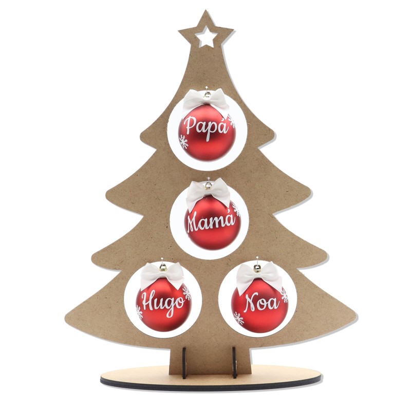 Árbol de Navidad con 4 bolas