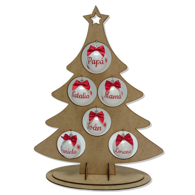 Árbol de Navidad con 6 bolas