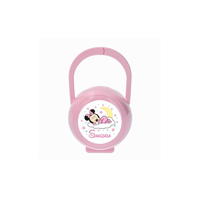 Portachupetes personalizado rosa Minnie