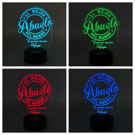 Lámpara led personalizada colores - EL MEJOR ABUELO DEL MUNDO