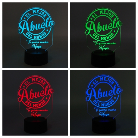 Lámpara led personalizada colores - EL MEJOR ABUELO DEL MUNDO