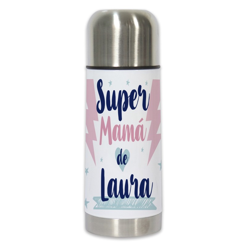 Termo personalizado SUPER MAMÁ RAYOS