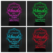 Lámpara led personalizada colores - LA MEJOR ABUELA DEL MUNDO