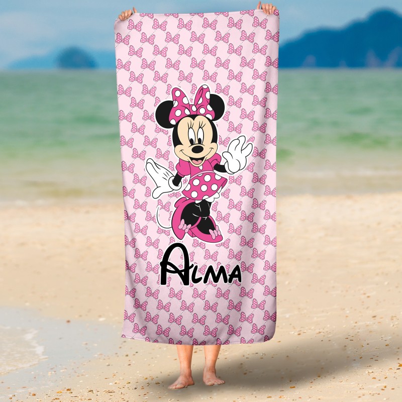 Toalla personalizada rectangular - MINNIE ROSA