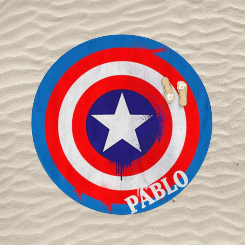 Toalla personalizada REDONDA - CAPITAN AMERICA