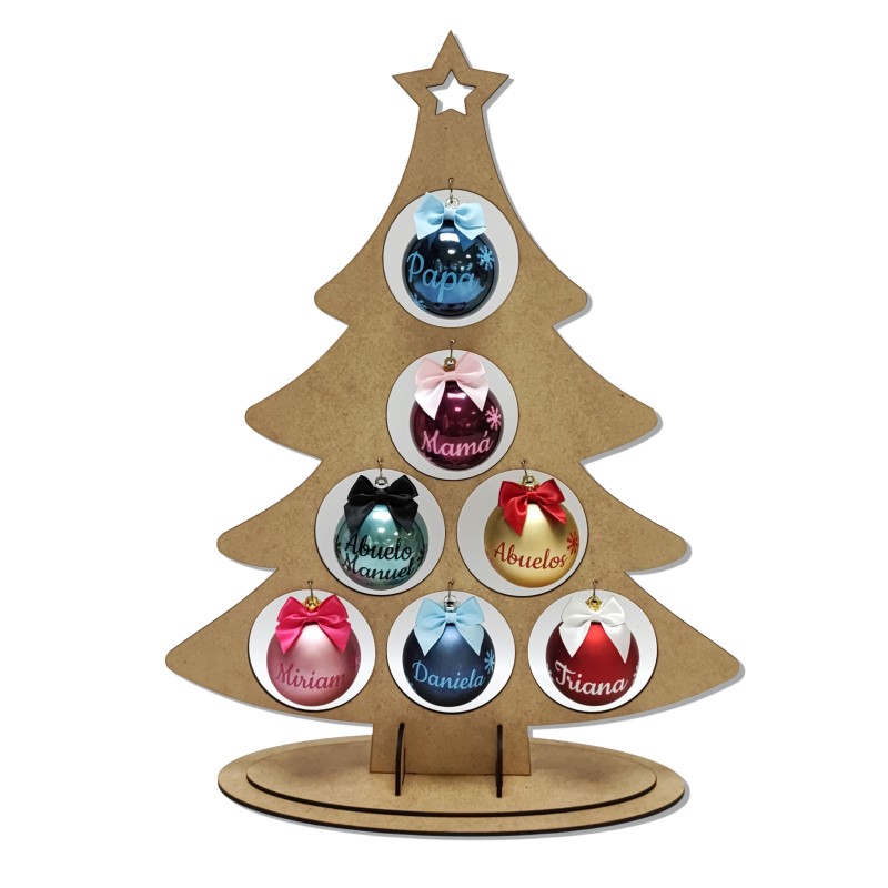 Árbol de Navidad con 7 bolas