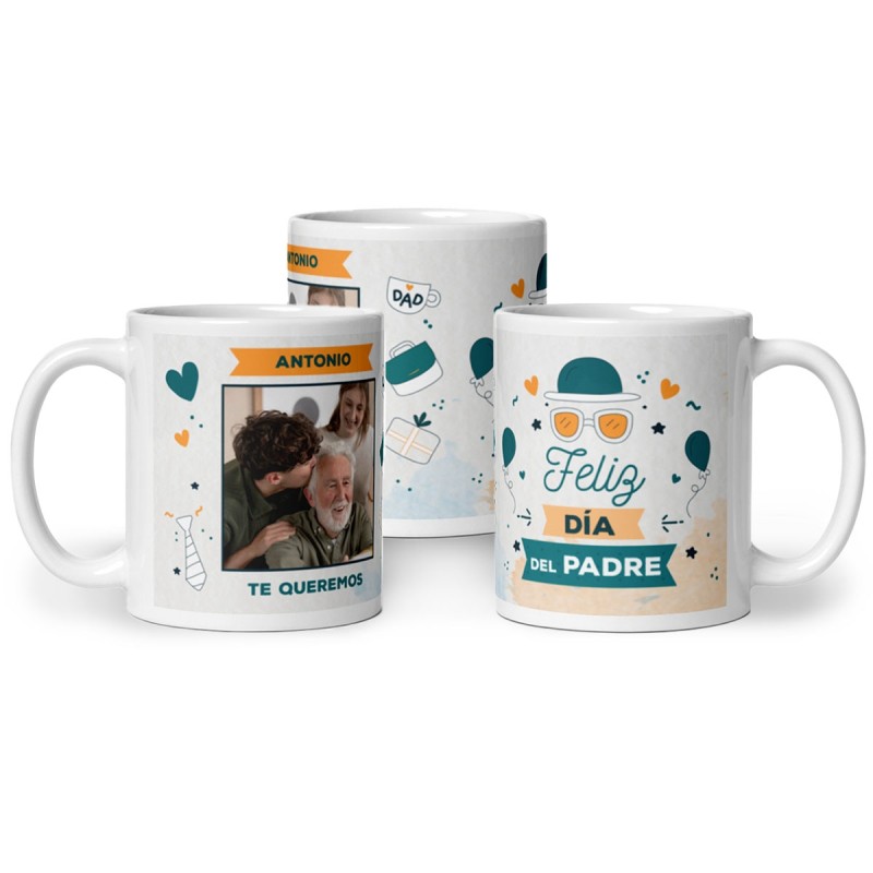 Taza FELIZ DÍA DEL PADRE con FOTO