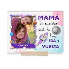 Placa metacrilato MAMÁ TE QUIERO HASTA LA LUNA