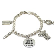 Pulsera eslabones con charms PROFE