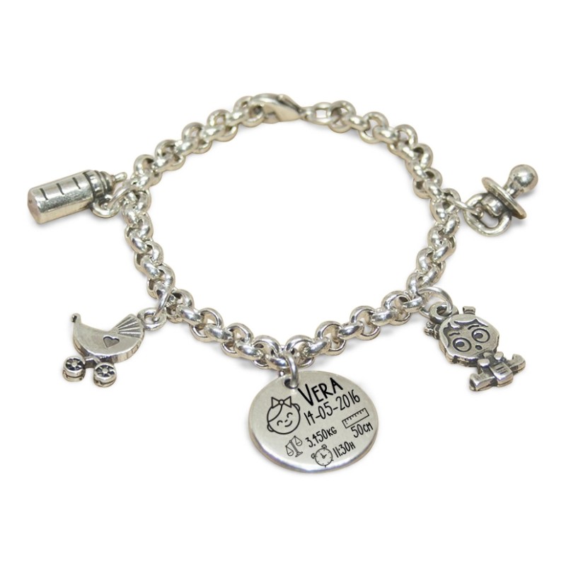 Pulsera NATALICIO con charms de BEBÉ