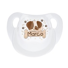 Chupete personalizado blanco perrito