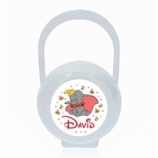 Portachupetes personalizado blanco Dumbo