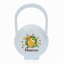 Portachupetes personalizado blanco Simba