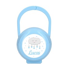 Portachupetes personalizado azul nube 