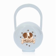 Portachupetes personalizado blanco perrito