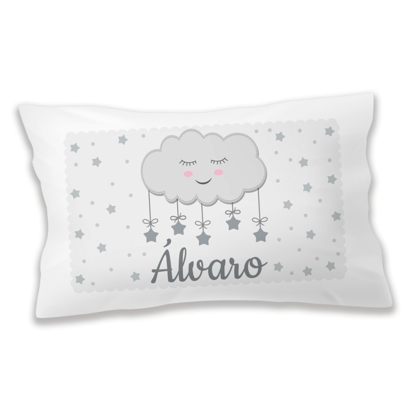 Almohada personalizada nube gris