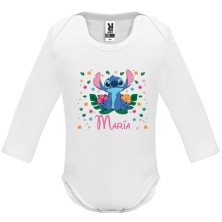 Bodi personalizado Stitch rosa