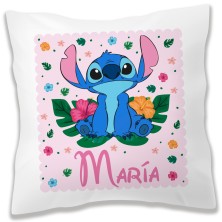 Cojín personalizado Stitch rosa