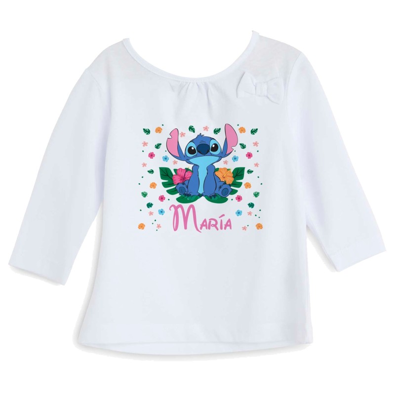 Camiseta personalizada Stitch rosa