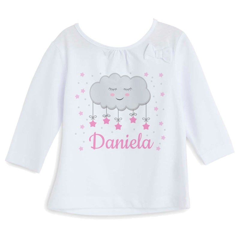 Camiseta personalizada nube rosa