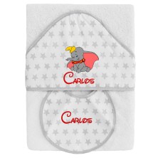 Capa de baño Dumbo + Babero nombre