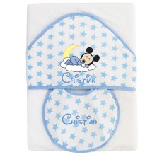 Capa de baño Mickey + Babero nombre