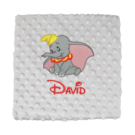 Manta gris bordada Dumbo