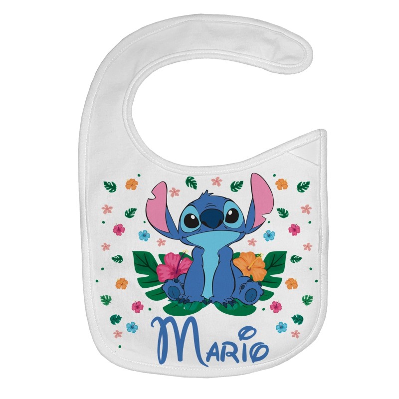 Babero personalizado Stitch azul