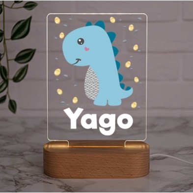Lámpara Led madera DINOSAURIO Lámpara Led madera DINOSAURIO