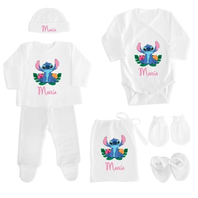 Pack 1ª puesta 7 piezas STITCH ROSA