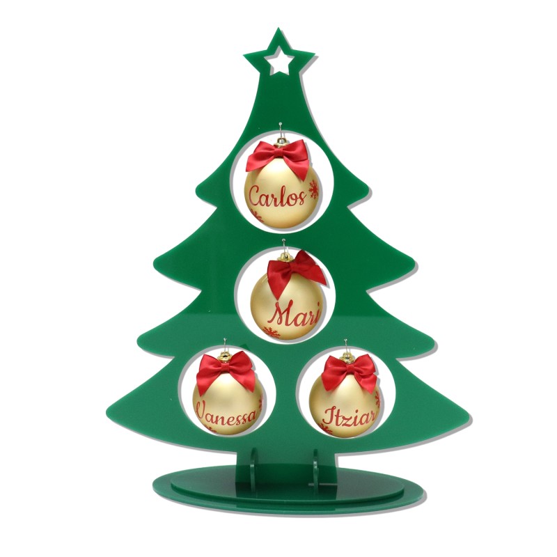 Árbol Metacrilato VERDE con 4 bolas