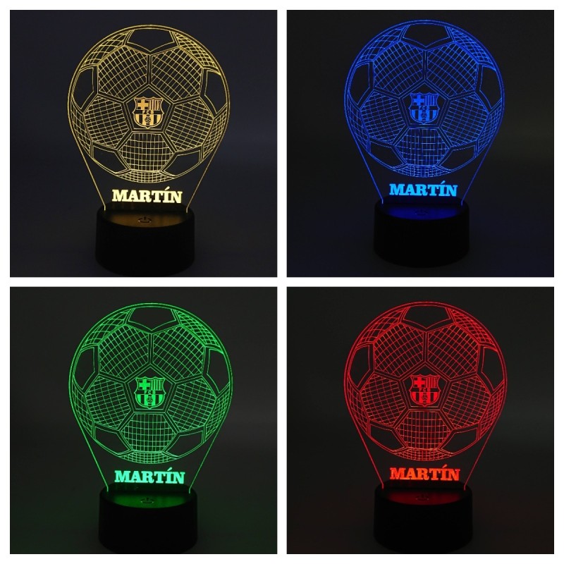 Lámpara LED personalizada BALÓN CON ESCUDO BARCELONA