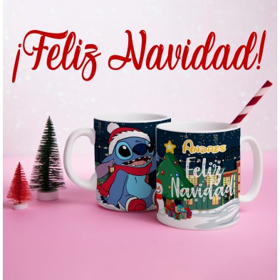 Taza navideña STITCH