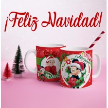 Taza navideña MICKEY con FOTO