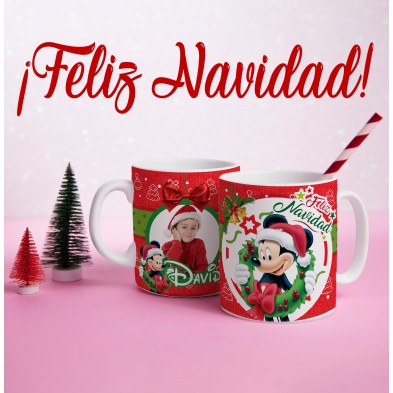 Taza navideña MICKEY con FOTO