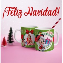 Taza navideña MINNIE con FOTO